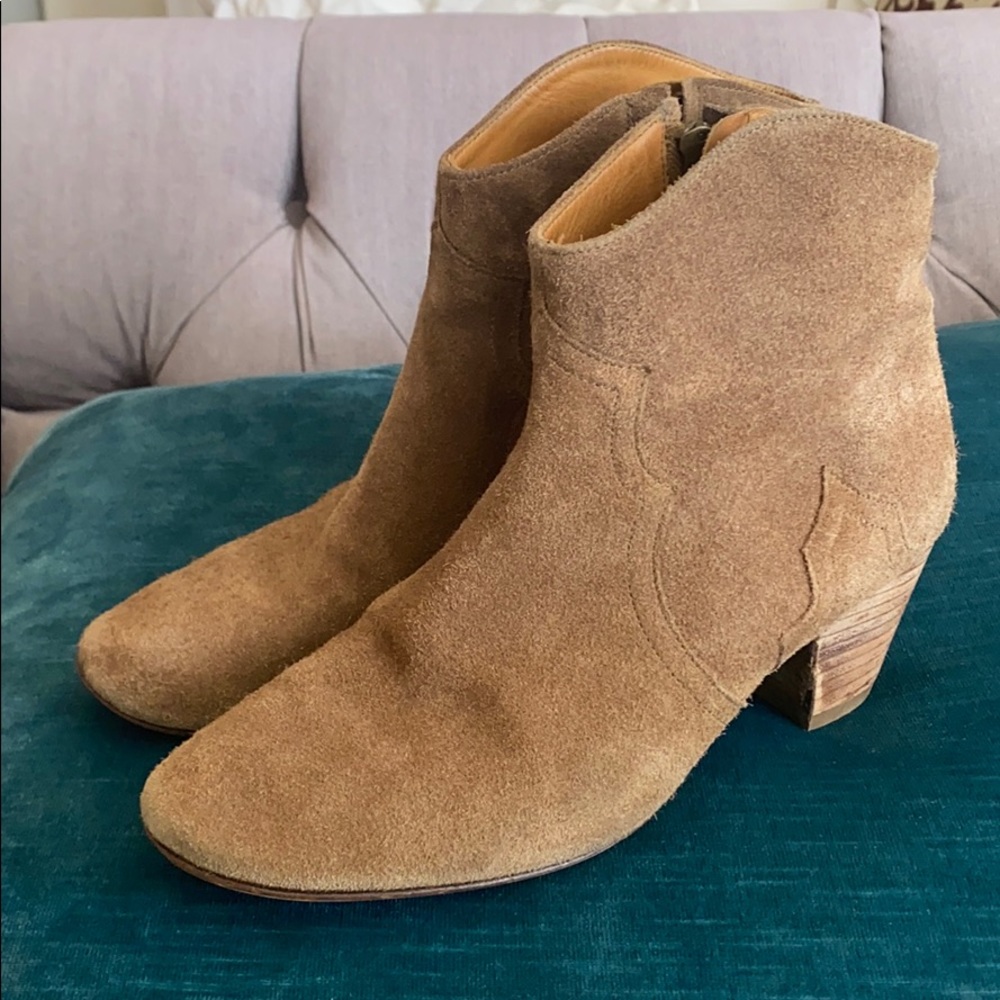 ISABEL MARANT tan suede DICKER ankle boots - Picture 5 of 11